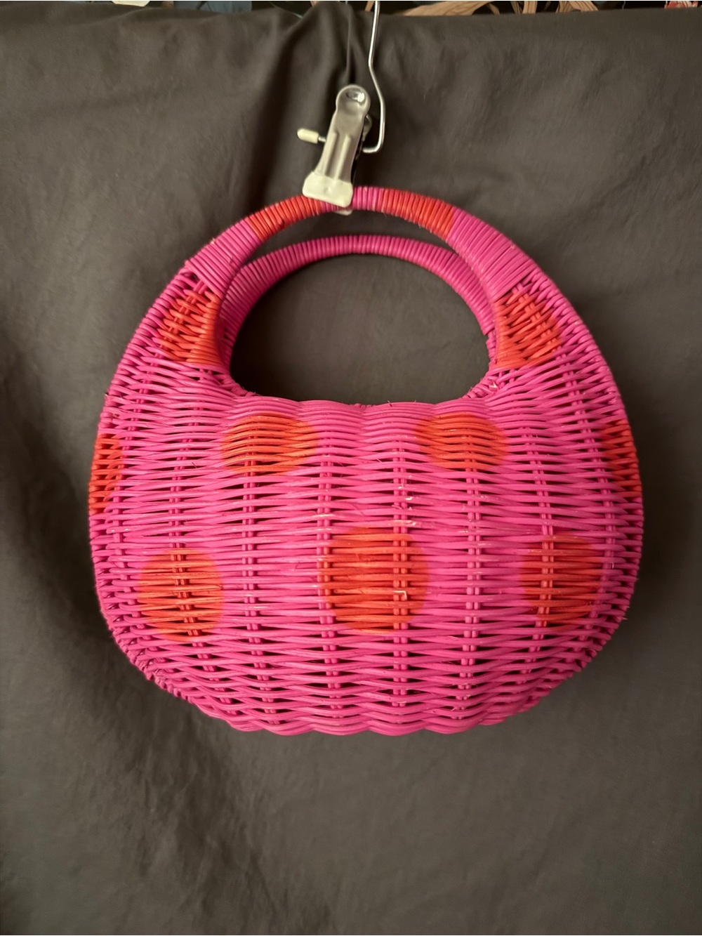 Kate Spade! Pink Woven Polka Dot Handbag - - Picture 2 of 3